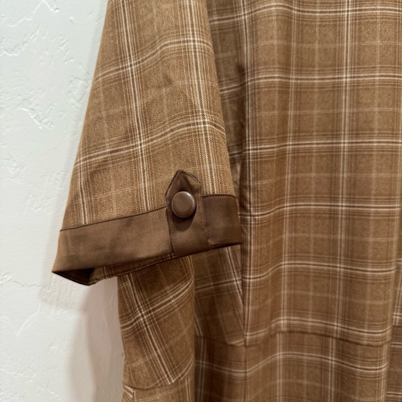 Jessakae Fox Group Size 5X Brown Plaid Short Sleeve Charlotte Shift Dress Plus - Picture 12 of 16